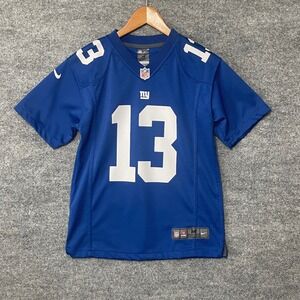 New York Giants Odell Beckham Jr Nike Jersey Kids #13 Blue On Field Size M 10-12